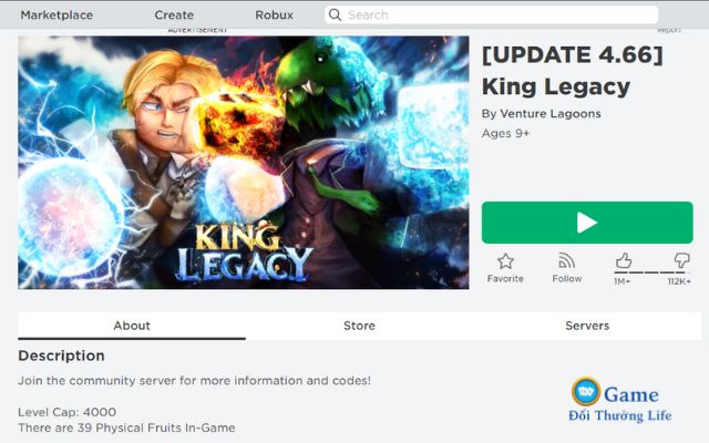 Tham gia sự kiện của King Legacy để nhận Code mới nhất