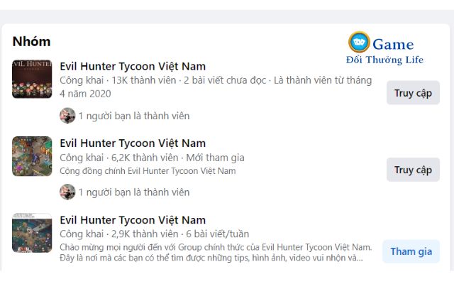 Theo dõi Group game Evil Hunter Tycoon để cập nhật Code từ người chơi nhé!